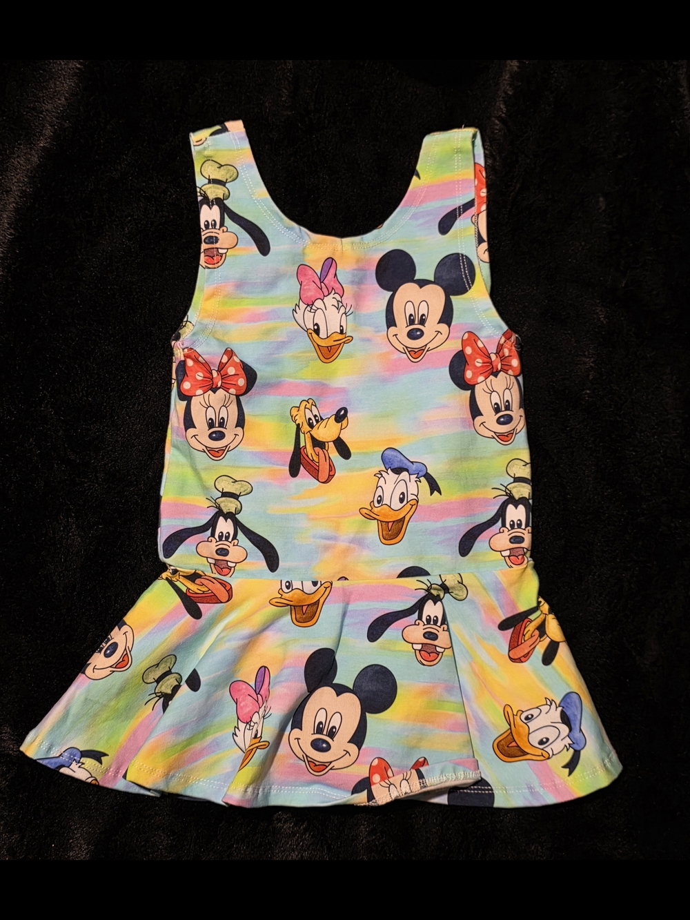 Raising Wilds Rainbow Disney Character Peplum Top - Mickey & Friends